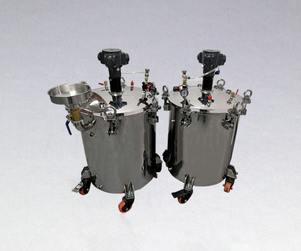 不銹鋼氣動攪拌壓力桶/底部出膠加腳輪